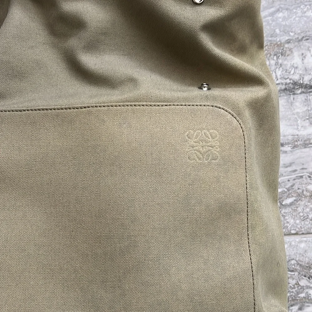 LOEWE Calfskin Small Goya Backpack, Olive Green